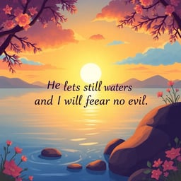 “He leads me beside still waters and I will fear no evil.”